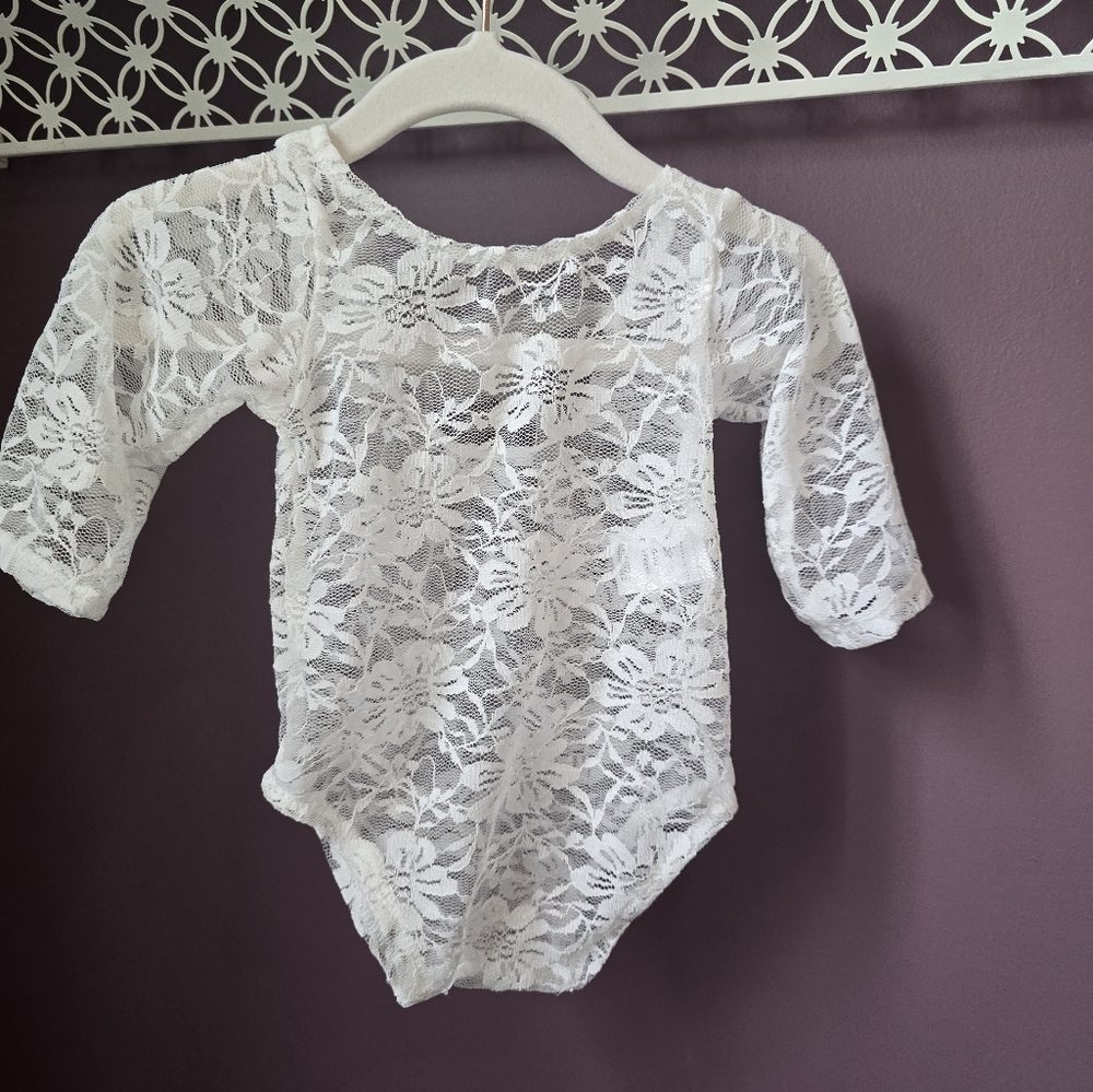 White Lace Newborn Photo Outfit